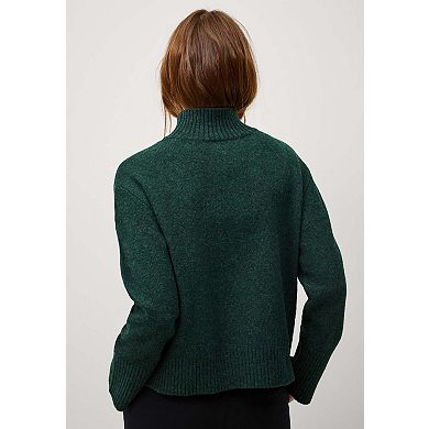 ellos Plus Size Boxy Mock Neck Pullover