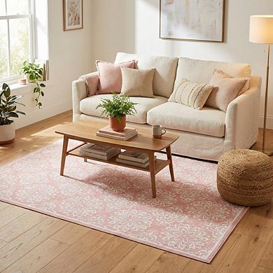 Vintage Area Rug Non Slip Vacuum Clean Ultra Thin Stain Resistant Carpet for Bedroom Kitchen