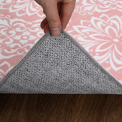 Vintage Area Rug Non Slip Vacuum Clean Ultra Thin Stain Resistant Carpet for Bedroom Kitchen