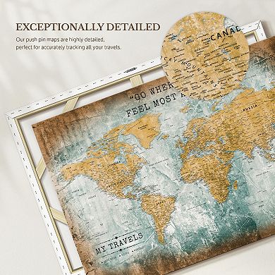 My Travels World Push Pin Map