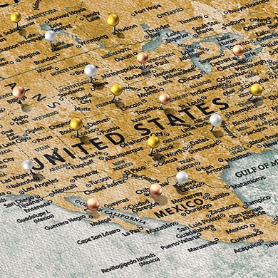 My Travels World Push Pin Map