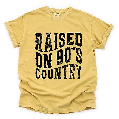 Raised On 90s Country - Women's Garment Dyed Graphic T-Shirt