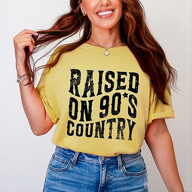 Raised On 90s Country - Women's Garment Dyed Graphic T-Shirt