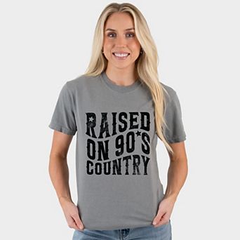 Raised On 90s Country - Women's Garment Dyed Graphic T-Shirt