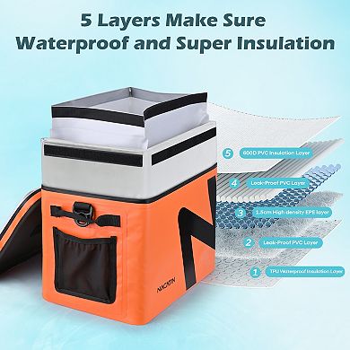 Cooler Bag, Large 5-Layer Leakproof Insulated Cooler with Bottle Opener, Removable Inner Liner