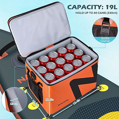 Cooler Bag, Large 5-Layer Leakproof Insulated Cooler with Bottle Opener, Removable Inner Liner