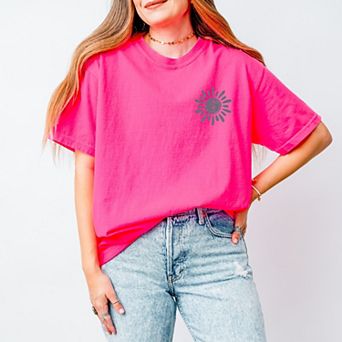 Fun In The Sun Summer Front And Back Design - Women's Garment Dyed Graphic T-Shirt