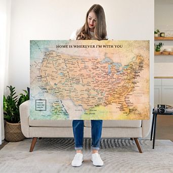 Home With You Push Pin USA Map