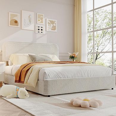 Bed Frame with Headboard, Modern Upholstered Bed Frame, 4 Storage Drawers