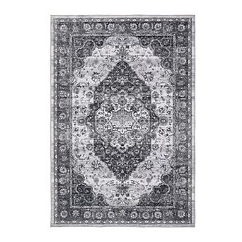 Vintage Area Rug Machine Washable Low Pile Pet Friendly Stain Resistant Carpet for Living Room