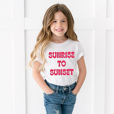 Sunrise To Sunset Puff Print - Youth Short Sleeve Graphic T-Shirt