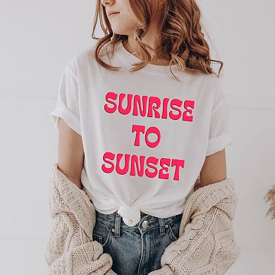 Sunrise To Sunset Puff Print - Youth Short Sleeve Graphic T-Shirt