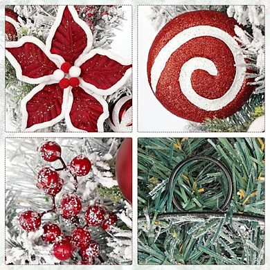 24-Inch Christmas Poinsettia Wreath