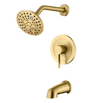 SUMERAIN Wall Mount Tub and Shower Faucet, 6 Water Outlet Modes,  360' Rotatable Showerhead