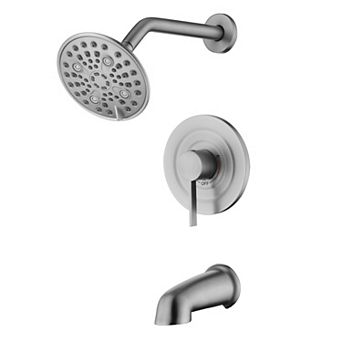 SUMERAIN Wall Mount Tub and Shower Faucet, 6 Water Outlet Modes,  360' Rotatable Showerhead
