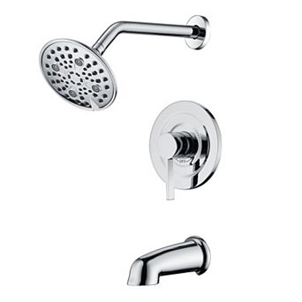 SUMERAIN Wall Mount Tub and Shower Faucet, 6 Water Outlet Modes,  360' Rotatable Showerhead