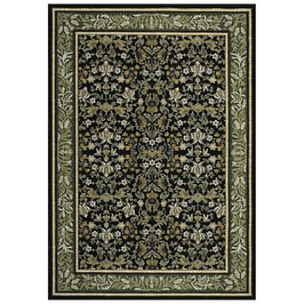 FairOnly Vintage Floral Print Area Rug Low Pile Washable Non Slip Rug for Living Room Bedroom