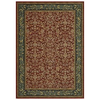 FairOnly Vintage Floral Print Area Rug Low Pile Washable Non Slip Rug for Living Room Bedroom