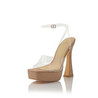 Platform Ankle Strap Open-Toe Sculpted Heel Sandals
