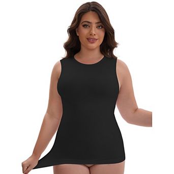 Women's Tummy Control Slimming Waist Shaper Tank Crew Neck Traceless Sleeveless Undershirt