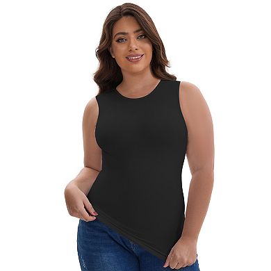 Women's Tummy Control Slimming Waist Shaper Tank Crew Neck Traceless Sleeveless Undershirt