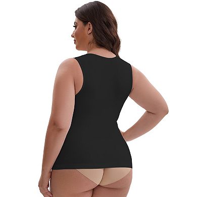 Women's Tummy Control Slimming Waist Shaper Tank Crew Neck Traceless Sleeveless Undershirt