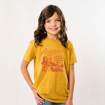 Arizona Cactus, Canyons & Desert Heat - Youth Short Sleeve Graphic T-Shirt