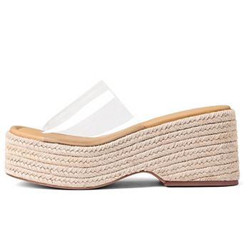 Women Espadrille Wedge Sandals Platform Slip On Summer Beach Wedding Shoes