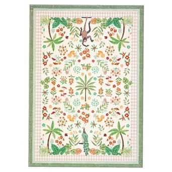 FairOnly Rainforest & Animals Print Ultra Thin Machine Washable Non Slip Mat for Modern Home Decor