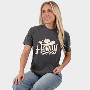 Howdy Western Hat - Women's Garment Dyed Graphic T-Shirt