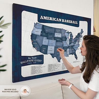 Baseball Push Pin Hobby Map I