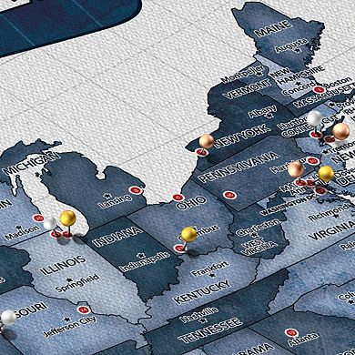 Baseball Push Pin Hobby Map I