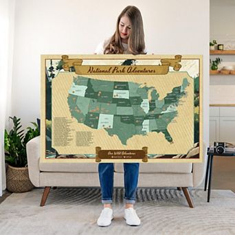 National Parks Push Pin Hobby Map II