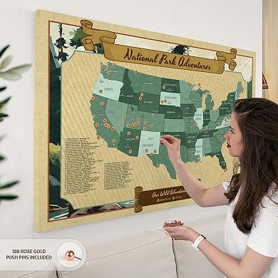 National Parks Push Pin Hobby Map II