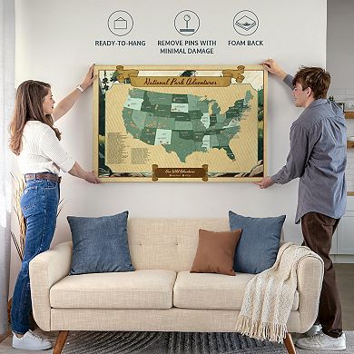 National Parks Push Pin Hobby Map II