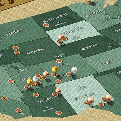 National Parks Push Pin Hobby Map II