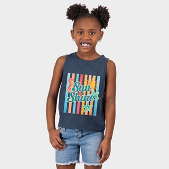Sunshine Seahorse Stripes - Youth Tank Top