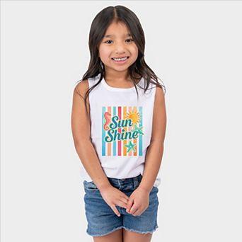 Sunshine Seahorse Stripes - Youth Tank Top