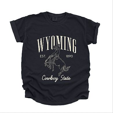 Wyoming Cowboy State - Women's Garment Dyed Graphic T-Shirt
