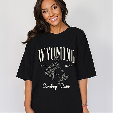 Wyoming Cowboy State - Women's Garment Dyed Graphic T-Shirt