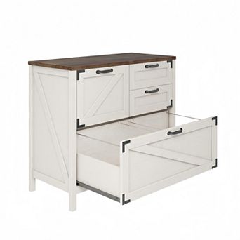 4-Drawer Office Lateral File Cabinet with Adjustable Shelves for Legal/Letter/A4 Size Hanging Files