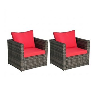 WOW PIONEER Outdoor Patio Furniture Sets Garden Rattan Chair Wicker Sofa Seating Group