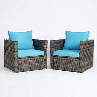 WOW PIONEER Outdoor Patio Furniture Sets Garden Rattan Chair Wicker Sofa Seating Group