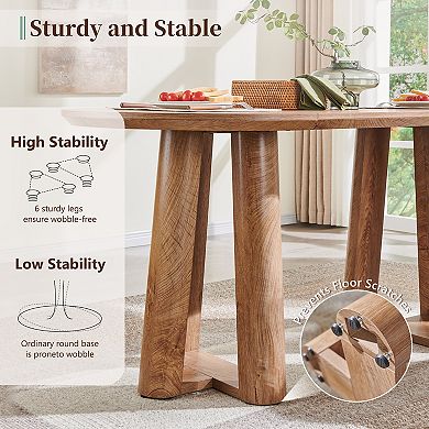 63" Oval Dining Table for 6 to 8, Dining Room Table with Pedestal Base, Curved Edge Kitchen Table