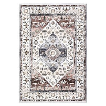 Vintage Area Rug Machine Washable Vacuum Clean Stain Resistant Floor Cover for Kid's Room Playroom