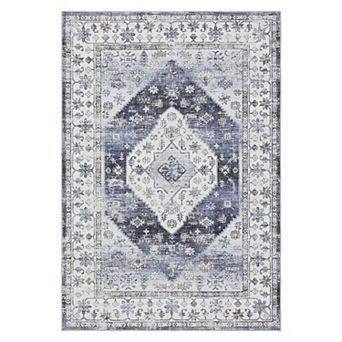 Vintage Area Rug Machine Washable Vacuum Clean Stain Resistant Floor Cover for Kid's Room Playroom