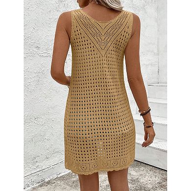 Women's Lightweight Front Tie Sleeveless Long Knit Cardigan
