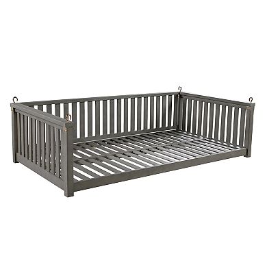 Whisen Twin Size Patio Swing Bed, Porch Swing with Ropes