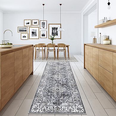 Boho Area Rug Machine Washable Non Slip Non Shedding Stain Resistant Carpet for Bedroom Kitchen