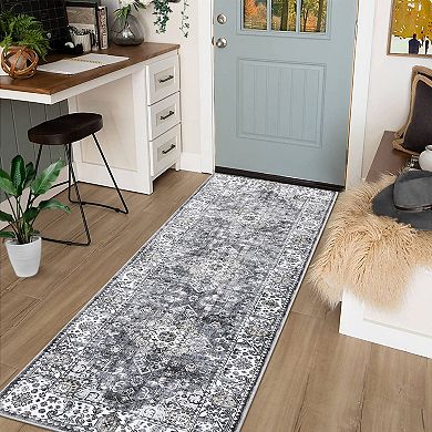 Boho Area Rug Machine Washable Non Slip Non Shedding Stain Resistant Carpet for Bedroom Kitchen